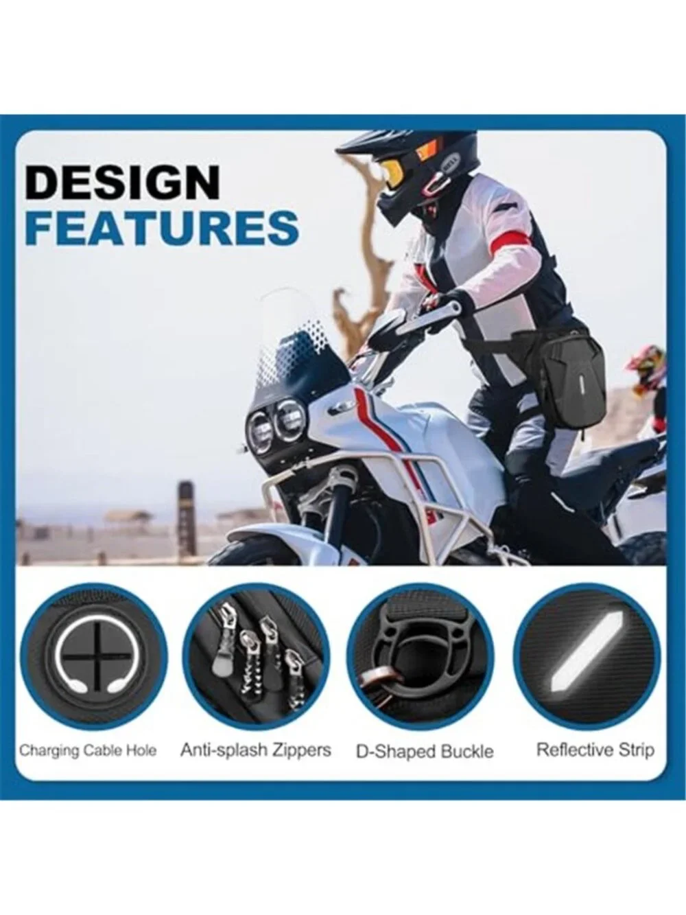 Thigh Bag,Motorcycle Leg Bag for Men Women,Drop Leg Bag with Removable Leg Strap